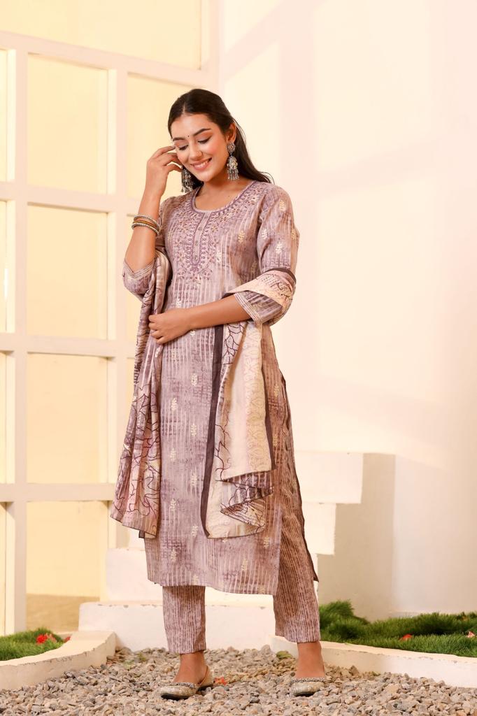 KAINOOSH festive wear modaal silk kurta set K526 lavender