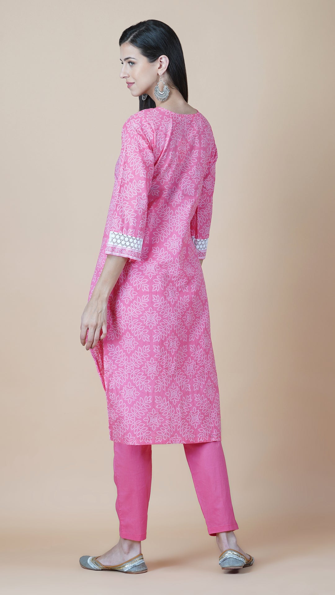 KAINOOSH PURE COTTON KURTA SET - PEACH (K371)