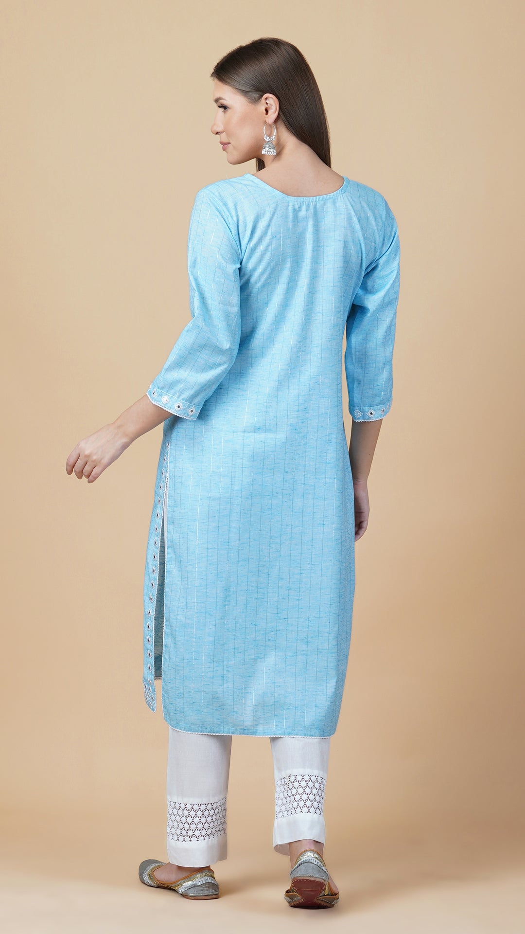 KAINOOSH PURE COTTON KURTA SET WITH EMBROIDERY (K368)