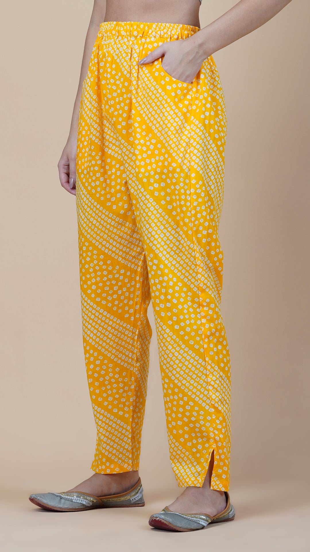 KAINOOSH PURE COTTON KURTA SET WITH EMBROIDERY YELLOW (K348)