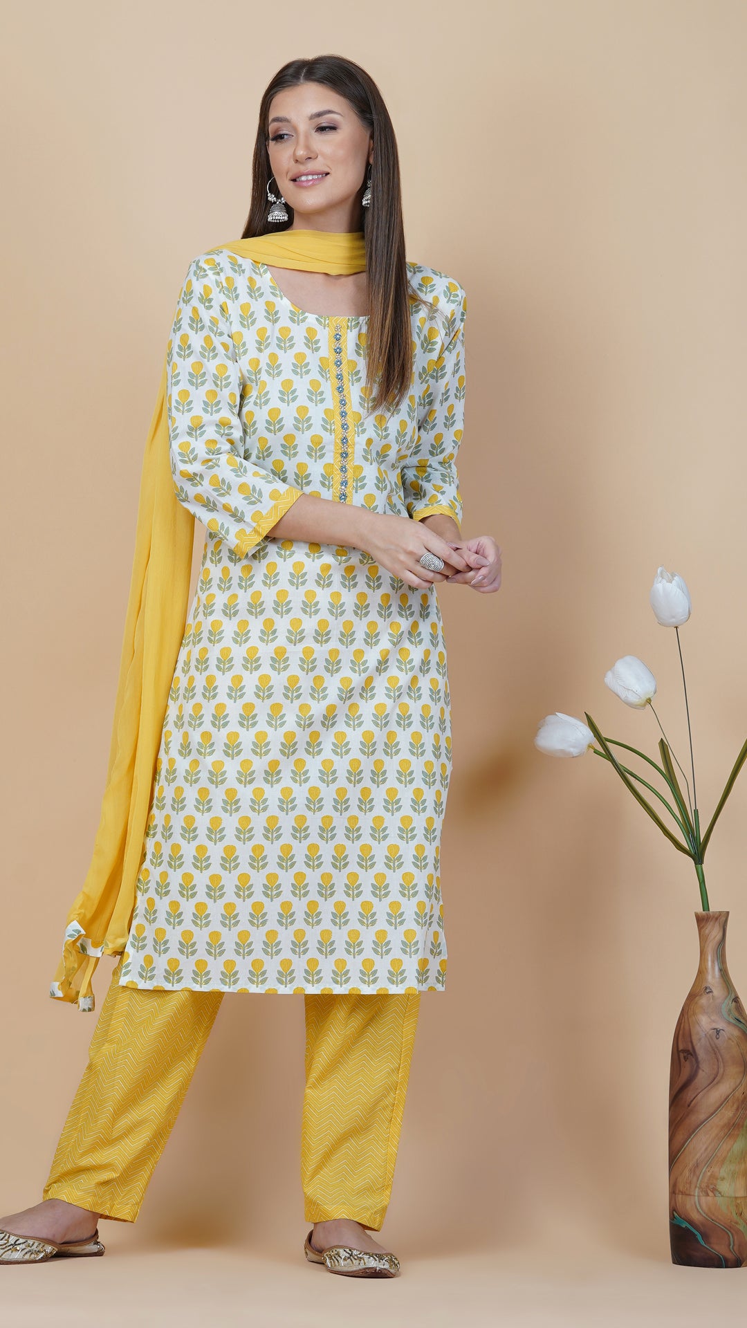 KAINOOSH PURE COTTON PRINTED KURTA SET (K370)