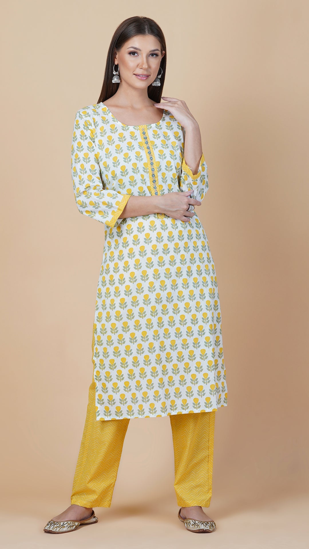 KAINOOSH PURE COTTON PRINTED KURTA SET (K370)