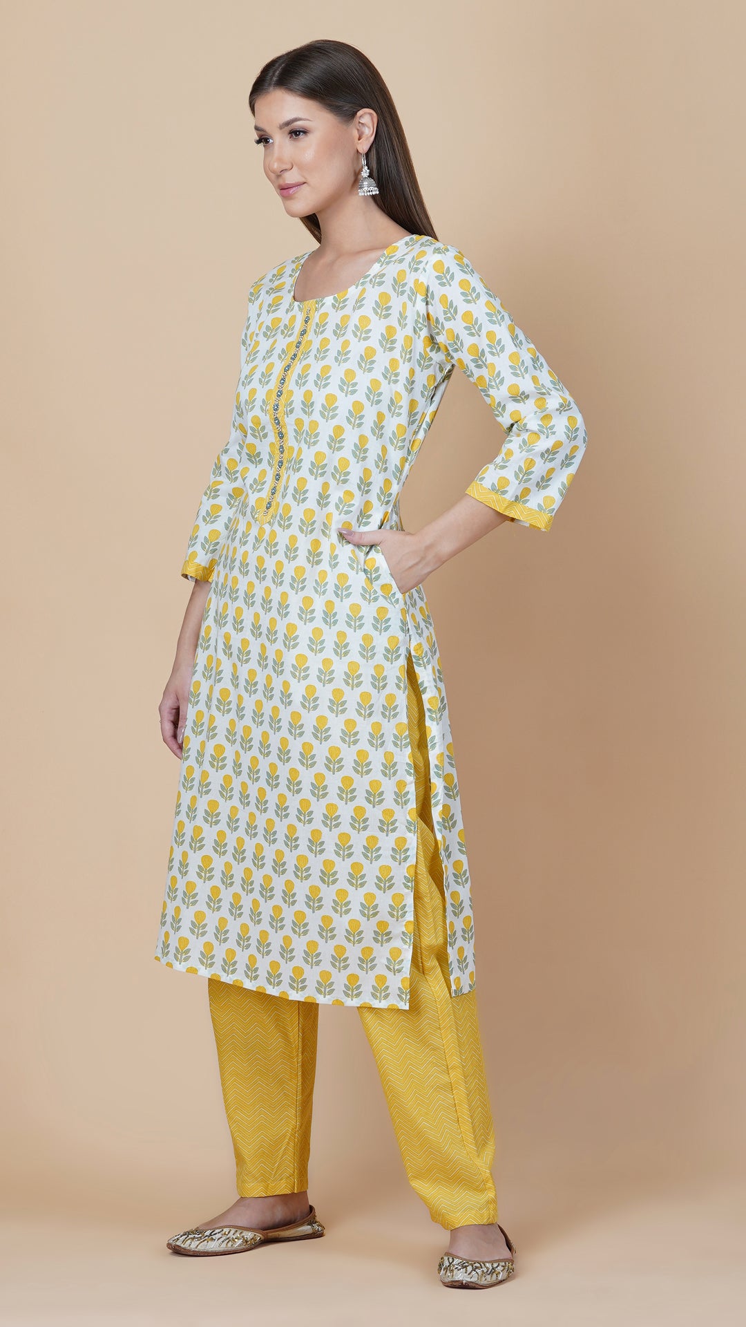 KAINOOSH PURE COTTON PRINTED KURTA SET (K370)