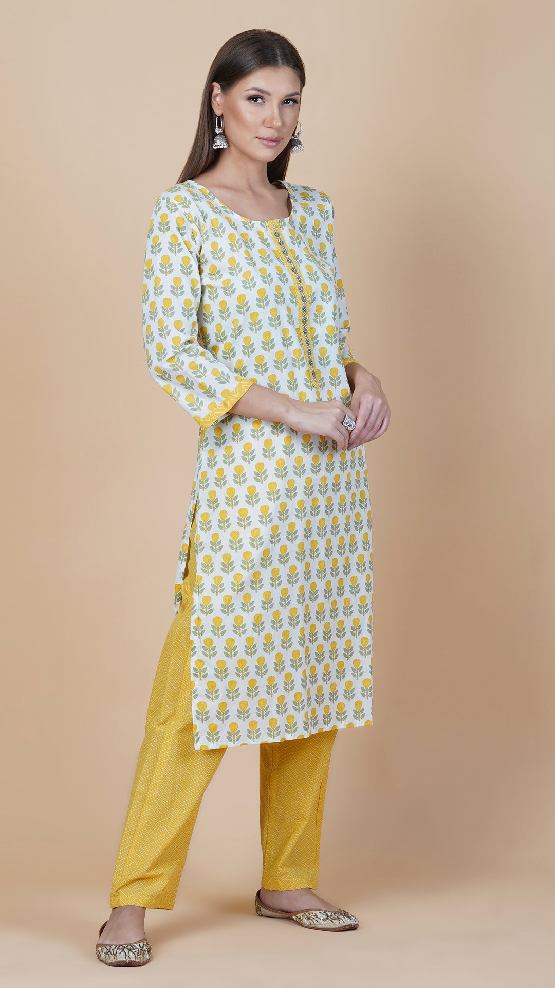 KAINOOSH PURE COTTON PRINTED KURTA SET (K370)