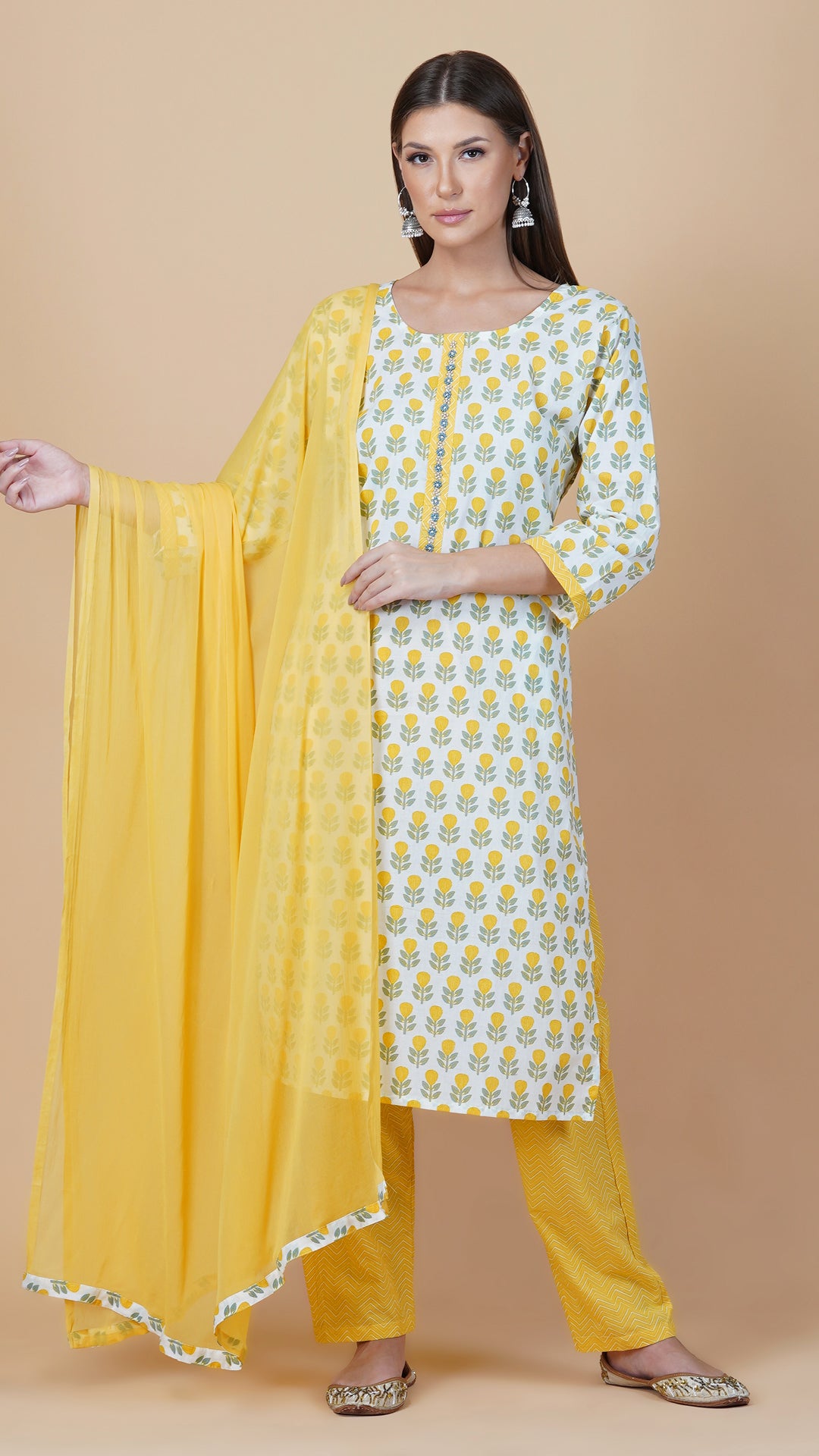 KAINOOSH PURE COTTON PRINTED KURTA SET (K370)