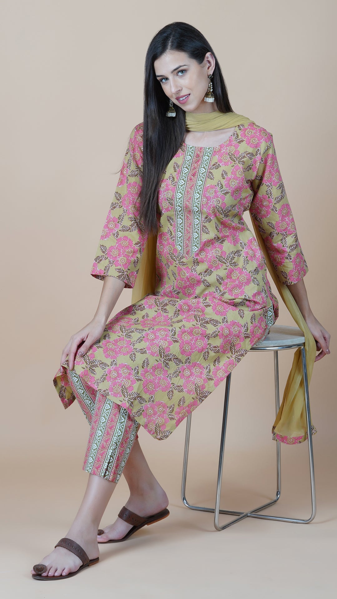 KAINOOSH PURE COTTON PRINTED - BEIGE (K359)