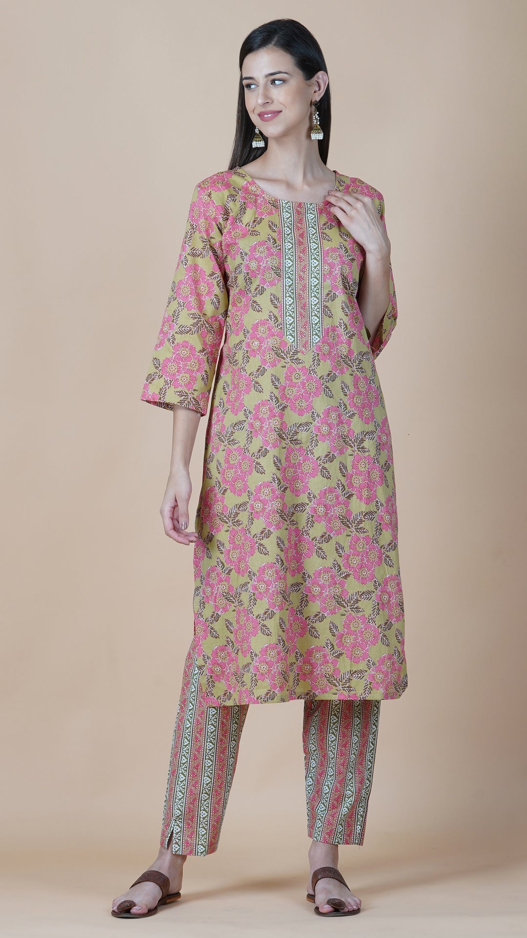 KAINOOSH PURE COTTON PRINTED - BEIGE (K359)