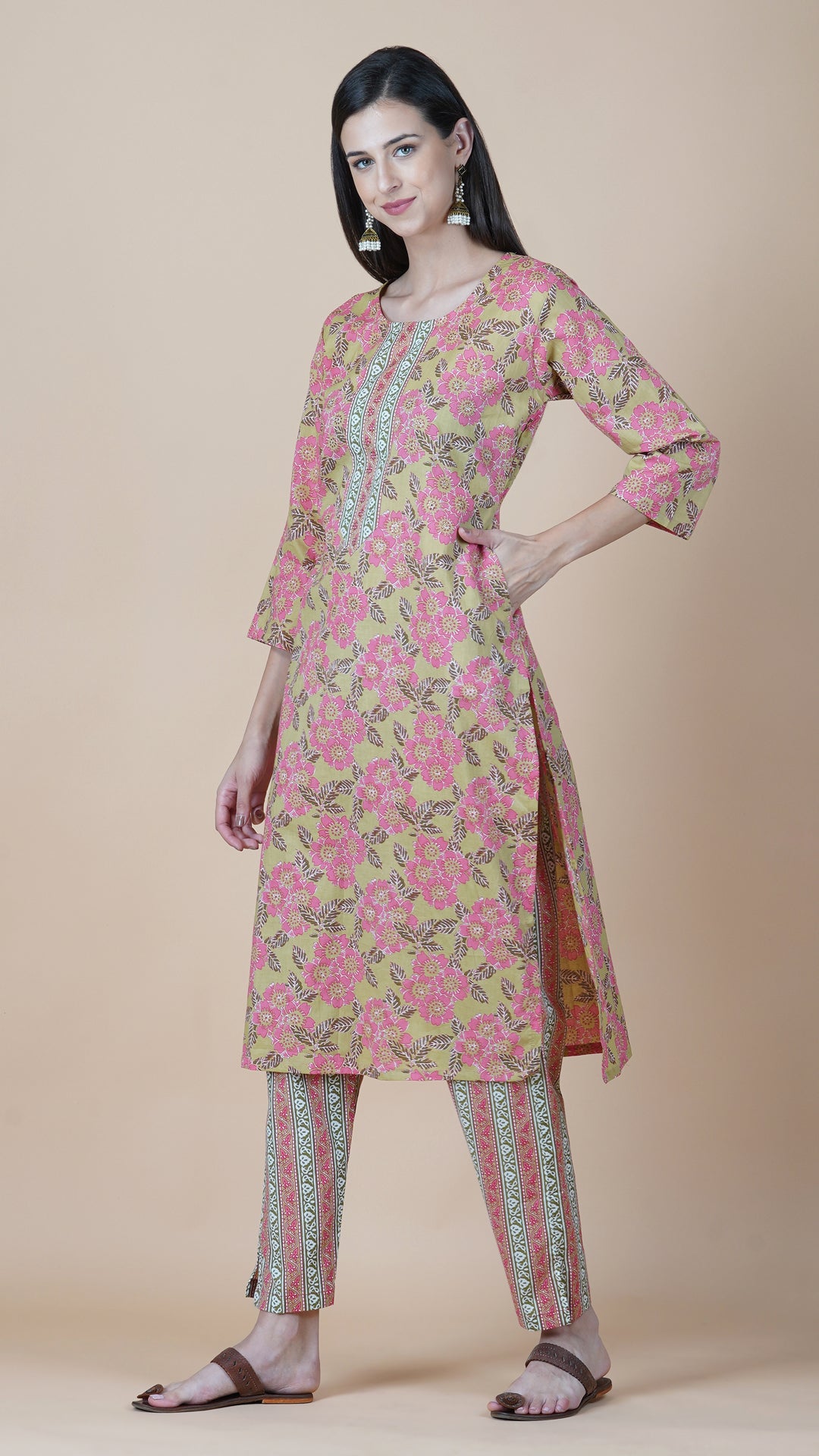 KAINOOSH PURE COTTON PRINTED - BEIGE (K359)