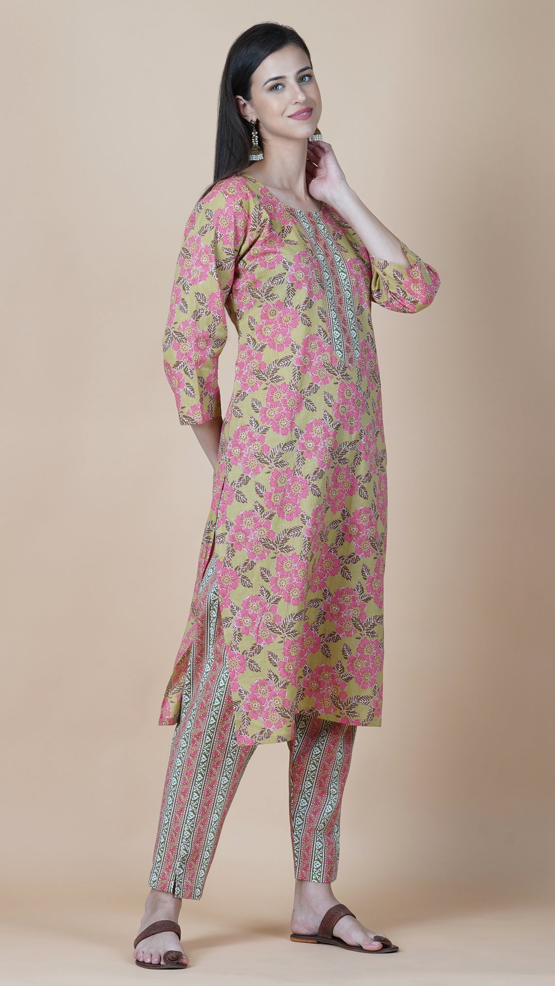 KAINOOSH PURE COTTON PRINTED - BEIGE (K359)