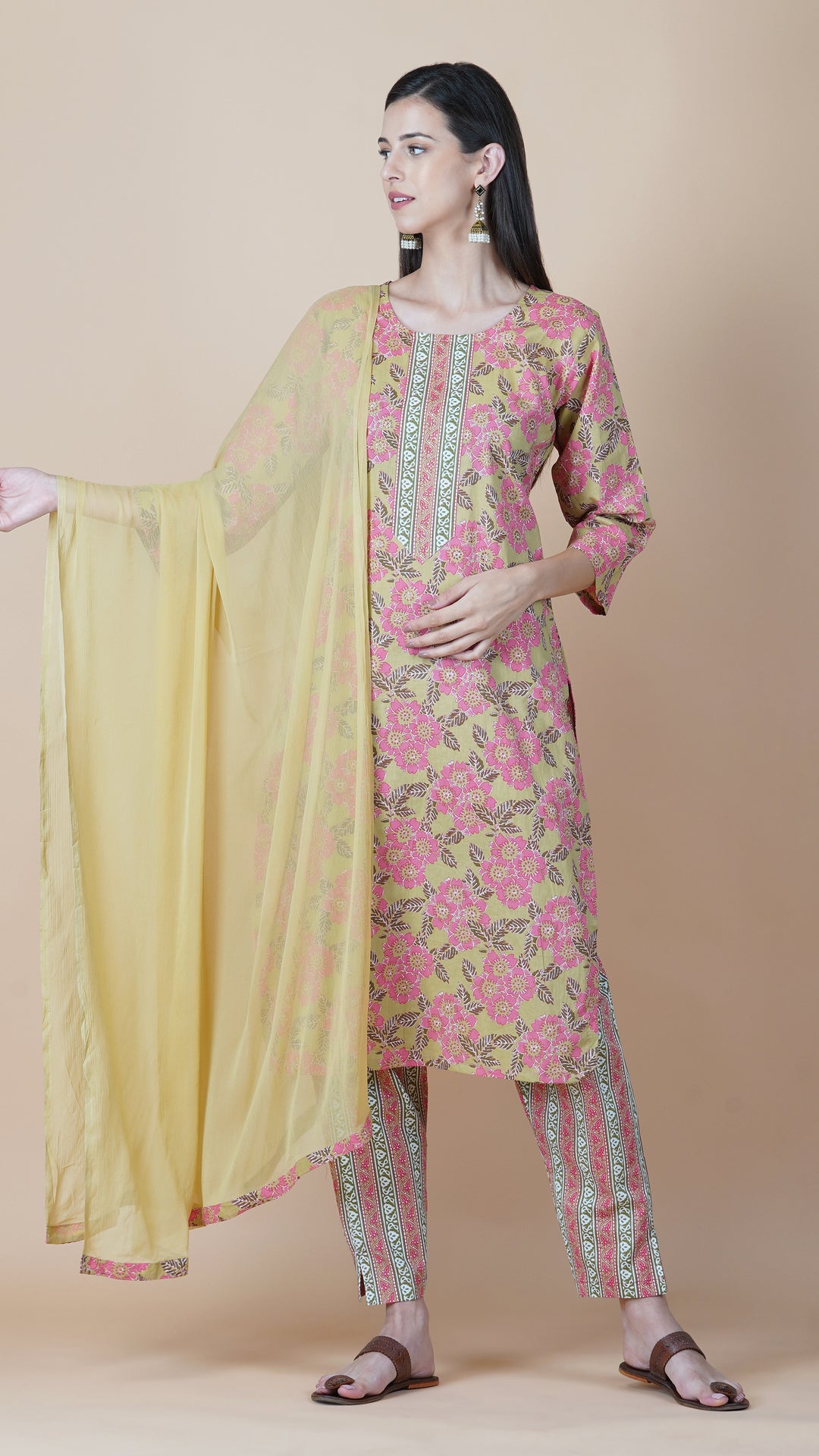 KAINOOSH PURE COTTON PRINTED - BEIGE (K359)