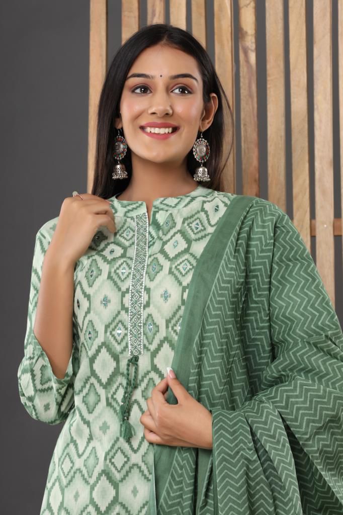 KAINOOSH  pure cotton block printed kurta set (K387)