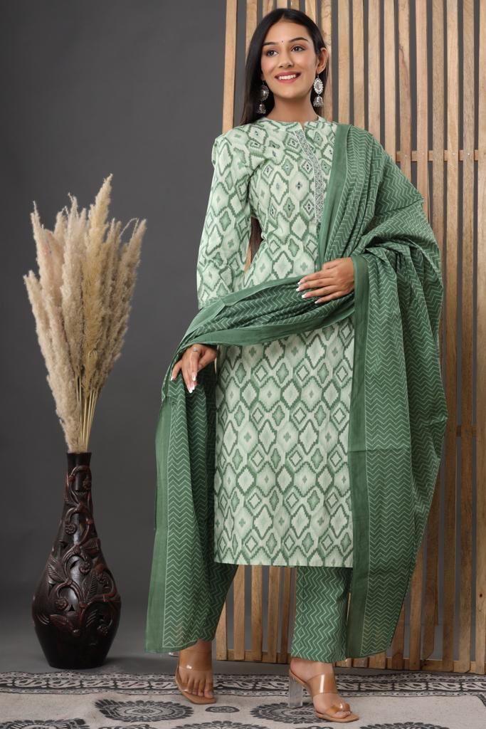 KAINOOSH  pure cotton block printed kurta set (K387)