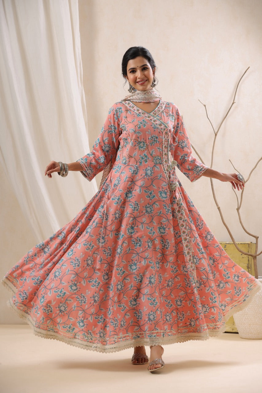 KAINOOSH pure cotton ANARKALI set (K378)