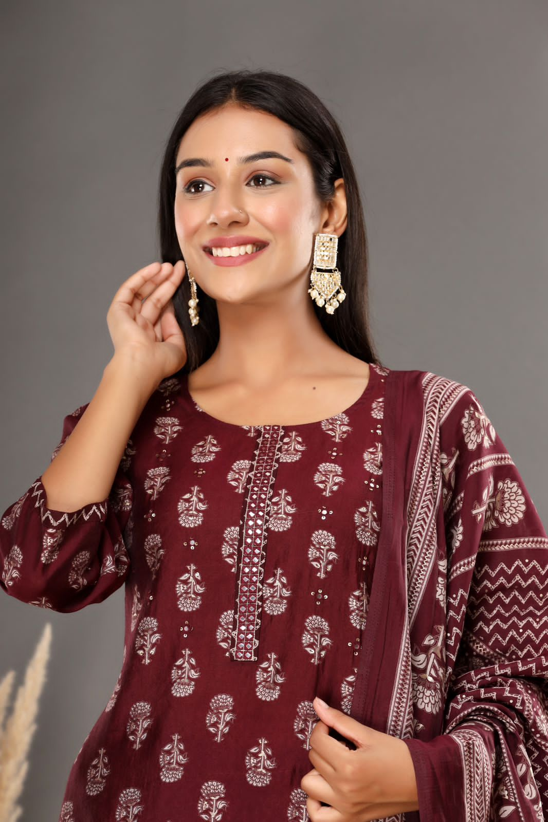 KAINOOSH modaal chanderi digital print kurta set with embroidery