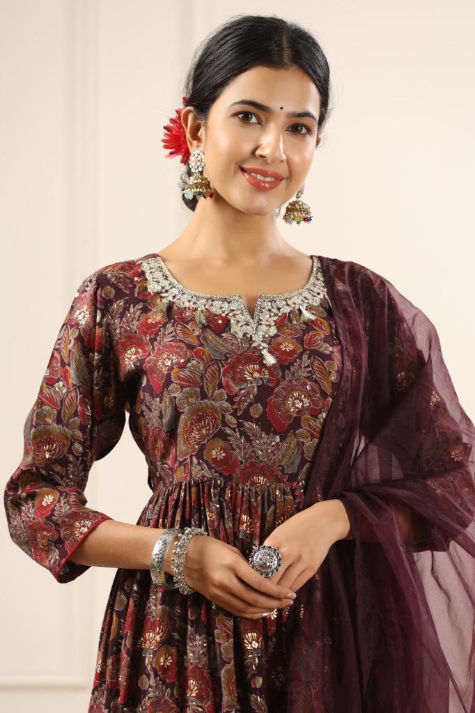 KAINOOSH modaal viscose anarkali kurta set