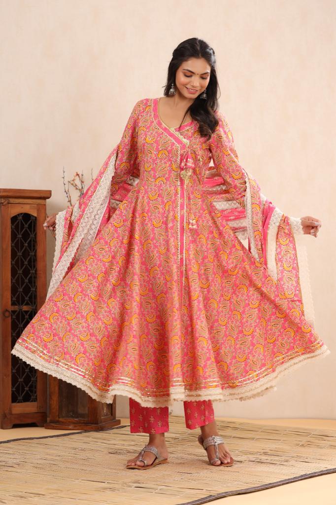 KAINOOSH pure cotton anarkali kurta set