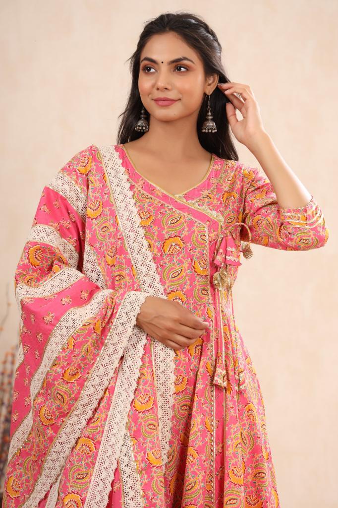 KAINOOSH pure cotton anarkali kurta set