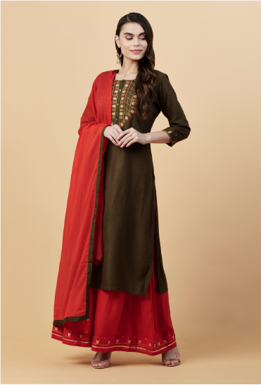 KAINOOSH RAYON SHARARA SET (K158)